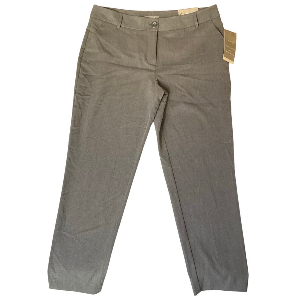 Maurices Women Dress Pants size 11/12 REG Gray Mid Rise Stretch Skinny Ankle NWT